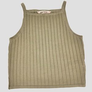 H&M- sage green tank top super stretch+comfort (girls 8-10)